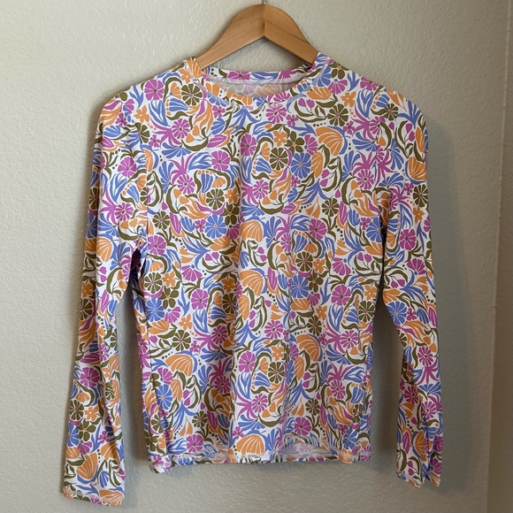 Roxy Other - Roxy Women’s Long Sleeve Multi Color Floral Rashguard Swim Top, Size Medium